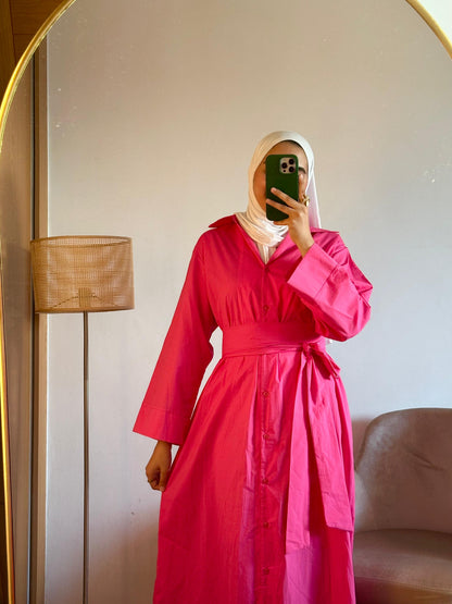 Robe chemise en popline