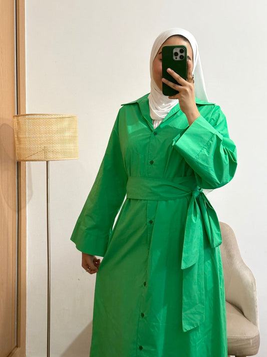 Robe chemise en popline